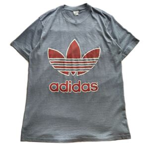 80s USA製 Adidas Vintage Tee アディダス オリジナルス トレフォイル ロゴ ジャージ デサント Tシャツ フェード ヴィンテージ ビンテージ