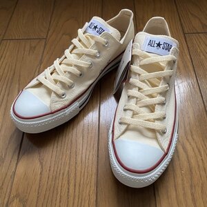 未使用 コンバース オールスターOX キャンバス ホワイト アイボリー 生成り 26.5cm CONVERSE ALLSTAR OX