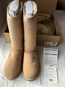 ● 美品 UGG オーストラリア クラシックトール Classic Tall ムートン ロング ブーツ 25cm US8 5815 茶 ブラウン キャメル レディース アグ