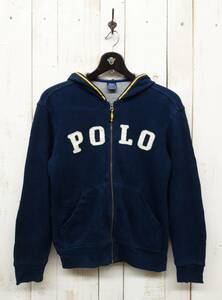 RETRO　レトロ古着 ＊POLO BY RALPH LAUREN 　ポロ ラルフローレン ＊フルジップスウエットパーカー ＊アップリケロゴ ＊レジメンテープ