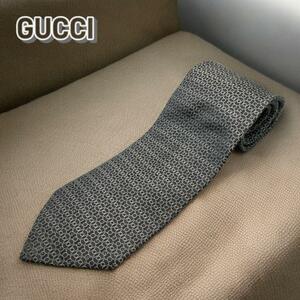 GUCCI グッチ ネクタイ 総柄 シルク ブラック