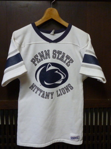 USA古着　80s BIKE Tシャツ SMALL 白 PENN STATE LIONS 半袖 スウェット ユニホーム スポーツ 旧タグ 七分袖 アメリカ製