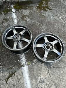 18インチ 2本セット 8.5J +30 GUNBK 5-114.3 AME TRACER トレーサー GT-V GTV 