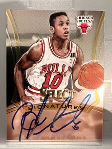 超絶レア 初期 直書 Auto 2013-14 Panini B.J. Armstrong アームストロング NBA 直筆 サイン ユニフォーム ブルズ Bulls 3連覇 All-star