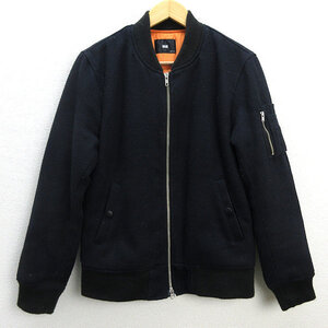 s■ハレ/HARE ウール 中綿ジャケット/MA1型 JKT【M】紺/MENS/141【中古】