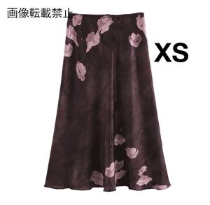 vintage ヴィンテージ レトロ フラワー 花柄 フレアスカート ボトムス XSサイズ レディース★ZARA 好きな方に★2024 秋冬新作 新品未使用★