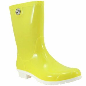 Z396 UGG アグ レイン ブーツ イエロー SIENNA Rubber Rain Boot シエナ ラバーブーツ カラーリング ロゴ パーツ ミドル 雨の日