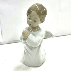 〇N165-W15-452 LLADRO リヤドロ 可愛いお祈り 天使 4538 陶器人形 フィギュリン 置物 オブジェ 全長約13cm③