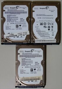 3928 2.5インチ内蔵SATAハードディスク320GB Seagate ST320LT020-9YG142 3個まとめて 7mm 5400rpm 正常 使用3799/7059/7595時間 Mac/Win