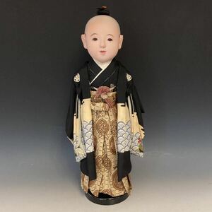 市松人形 男の子（45cm）古い日本人形　着物　アンティーク　置物　美品