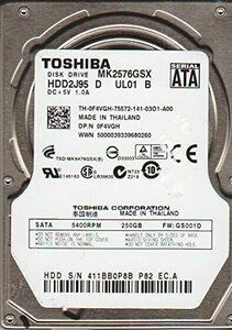 mk2576gsx、hdd2j95?D ul01?B、Toshiba 250?GB SATA 2.5ハードドライブ(中古 未使用品)　(shin