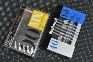 ナショナルカセットテープ【 National : ” RT-46EX(ハイポジ)・RT-MX90(メタル) ” 】各１巻 合計２巻（未使用・未開封品）