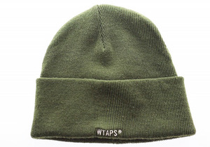 ダブルタップス WTAPS 20AW BEANIE KHAKI 202MADT-HT04 ビーニー カーキ ニット帽 刺繍 【ブランド古着ベクトル】240422 ☆AA★ メンズ