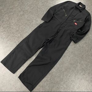 Dickies Overalls Black ディッキーズ 長袖 オーバーオール つなぎ ツナギ オールインワン 作業着 ウエストゴム入り ブラック メンズ 42RG