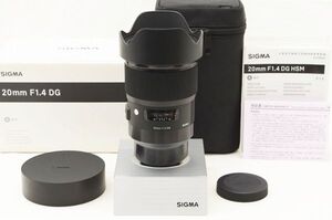 ☆極上美品☆ SIGMA シグマ 20mm F1.4 DG HSM Art 元箱 付属品 Sony用（Eマウント） ♯24100602