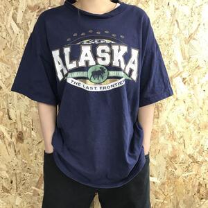 DELTA 英語ロゴ半袖Tシャツ　紺　メンズXL g3