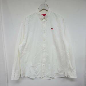 【1円】良好 国内正規 Supreme Small Box Twill Shirt スモールボックス ツイルシャツ ボタンダウンシャツ White ホワイト 白 L