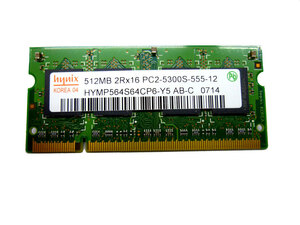hynix ノートPC用メモリ 512MB PC2-5300S-555-12 中古品