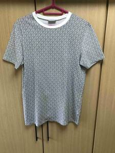 正規 17SS Dior Homme ディオールオム KRIS VAN ASSCHE クリスヴァンアッシュ NEWAVE ロゴ 総柄 Tシャツ 白 XS 733J603I8212