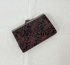 ◎【印傳/INDEN】がま口財布 さいふ 花柄 和柄 印傳屋 箱あり 美品/kb3360