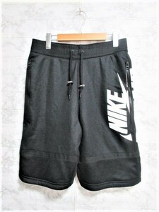 ☆NIKE ナイキ ビッグマーク プリント ロゴ スウェット ハーフパンツ 短パン ショーツ/メンズ/S☆黒☆限定完売モデル