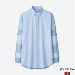 UNIQLO JW ANDERSONコラボ EFCブロードシャツ 袖切替 Blue Mサイズ 新品未使用タグ付き レア