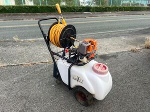 即決【11】走行式セット動噴　パワースプレーヤー　OS-60T　POWER SPRAYER　4ストローク　タンクキャリー　噴霧器　噴霧機　現状品