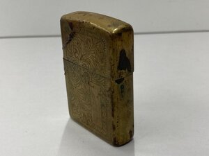 Zippo　ジッポー　ライター　BRADFORD　PA　花柄　ゴールド系　【CKAL9070】