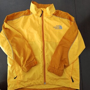 ノースフェイス THE NORTH FACE ナイロンジャケット キッズ ジャケット 子供服130 イエロー　男女可能男の子女の子　ジップアップパーカー