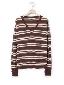 nonnative FARMER SWEATER WOOL BORDER ノンネイティブ ニット セーター ボーダー 茶 x 白 2 BROWN 23,940- VENDOR ブラウン マルチ