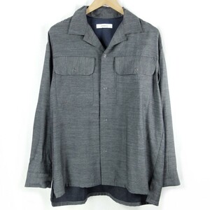 ■Johnbull ジョンブル / 13584 / メンズ / コットン × レーヨン × ウール / オープンカラーシャツ size S / グレー / トップス