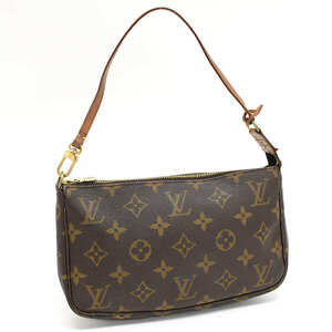 1円 ◎美品 LOUIS VUITTON ルイヴィトン ショルダーバッグ ポシェットアクセソワール M51980 モノグラム ブラウン◎E.Clm.zE-17