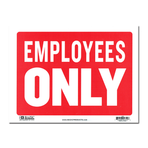 サインプレート EMPLOYEES ONLY Sサイズ　SignPlate 看板 英字 飾り レッド 壁 部屋 アメリカン雑貨 サイネージ 【メール便OK】