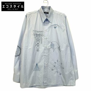 RAF SIMONS ラフシモンズ ブルー 2004SS宗教期 2021SS復刻コレクション シャツ ブルー 48 トップス コットン メンズ 中古