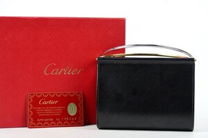 【美品】Cartier カルティエ トリニティ 財布 ハンドバッグ ヴィンテージ レザー ボルドー【RK86】