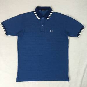 FRED PERRY フレッドペリー ポロシャツ FZ1706 鹿の子 Sサイズ 日本製 ブルー/ホワイト 半袖シャツ