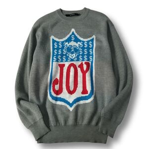 《良品◎》JOYRICH ジョイリッチ★ビッグロゴデザイン*ニット*セーター*グレー*サイズS(MW4428)◆S60