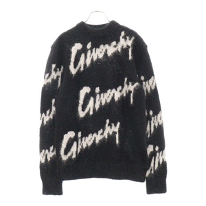 GIVENCHY ジバンシィ Intarsia Mohair Sweater BM90M24YDH ロゴモヘアニットセーター ブラック