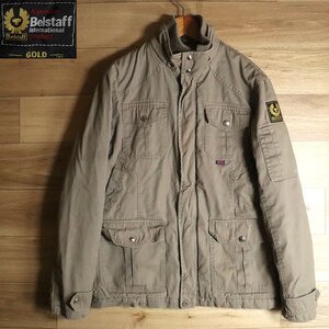 C3S/Y5.2-3　Belstaff　ベルスタッフ　GOLD Label　インターナショナル　モーターサイクルジャケット　コットン　ブルゾン　M　ベージュ系