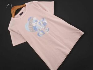 ネコポスOK ellesse エレッセ ロゴ プリント 半袖 Tシャツ sizeM/ピンク ■◆ ☆ eed0 レディース