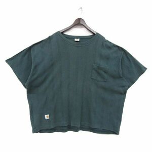 ★USA製★ ビッグ サイズ L carhartt 半袖 コットン Ｔシャツ グリーン カーハート 古着 ビンテージ 4J0409