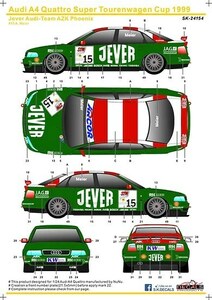 SKデカール SK24154 1/24 アウディ A4 クアトロ スーパーツーリングワゴンカップ 1999 Jever アウディ-チーム AZK Phoenix