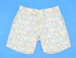 TMT ティーエムティー フラワーショーツ M WHITE×GREEN×BROWN ホワイト グリーンブラウン ハーフパンツ ショートパンツ SHORT PANTS 花柄