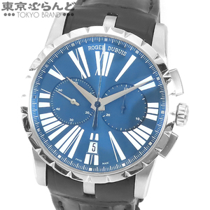 101707832 ロジェデュブイ ROGER DUBUIS エクスカリバー 42 クロノグラフ DBEX0389 ブルー SS レザー 腕時計 メンズ 自動巻 オートマチック