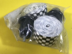 送料140円～ 新品 未使用 チェック柄 バーテープ 1set ブロックチェック BAR TAPE レトロ ビンテージ クロモリロード BMX デコチャリ 用に