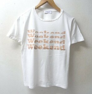 ◆GILLI Weekend モーションプリント Tシャツ 白 USA アメリカ　古着 汚れ あり