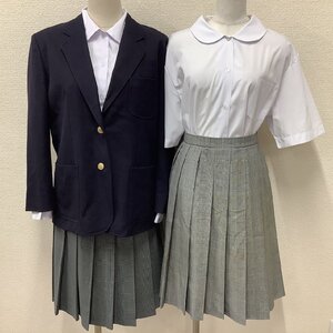 (Y)I139 (中古) 山形県 米沢養護学校 (旧制服) 5点セット /特大/大きめ/BL/W84/ブレザー/ベスト/ブラウス/スカート/女子学生/制服/学生服