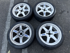 RAYS VOLK RACING TE37 17×7.5JJPCD100 4H OFF+40 ４本セットですが1本は塗替　タイヤはおまけ