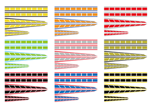 ストロボステッカー15色から2色を自由に組み合わせれます　フラッシュライン　ヘルメット　サイドライン　カウル　ヤマハなど★kstdm