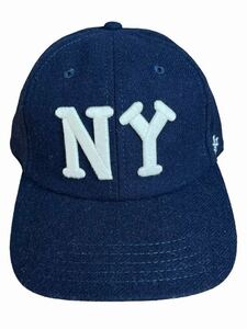 ●●新品AMERICAN NEEDLE アメリカンニードル NEW YORK BLACK YANKEES ニューヨークブラックヤンキース キャップ 紺x白●●